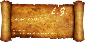 Leier Zoltán névjegykártya