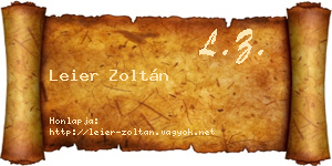Leier Zoltán névjegykártya