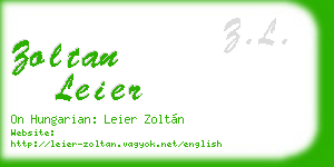 zoltan leier business card